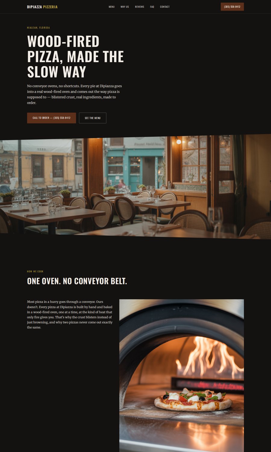 Dipiazza Pizzeria one-page website preview