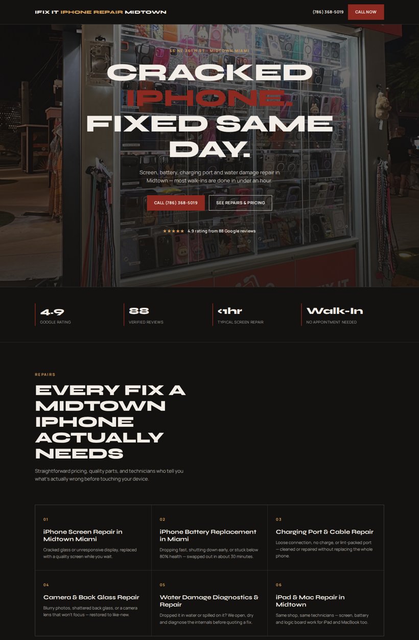 iFix It iPhone repair website preview