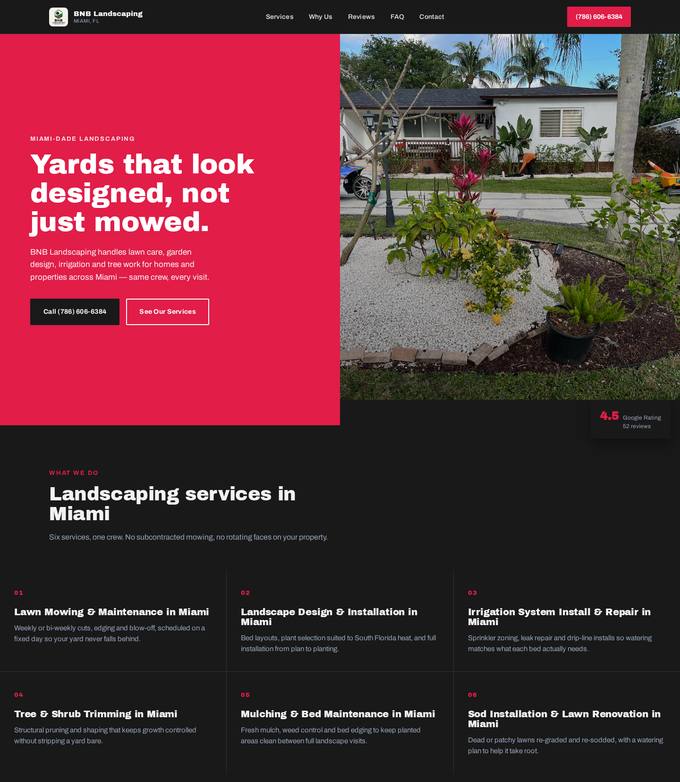 BNB Landscaping | Landscaping Company website concept