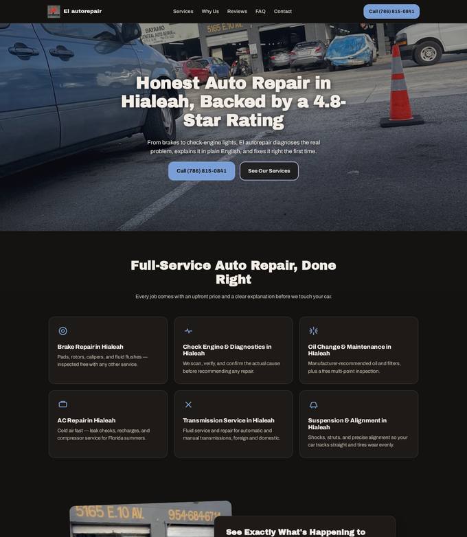 El autorepair website concept