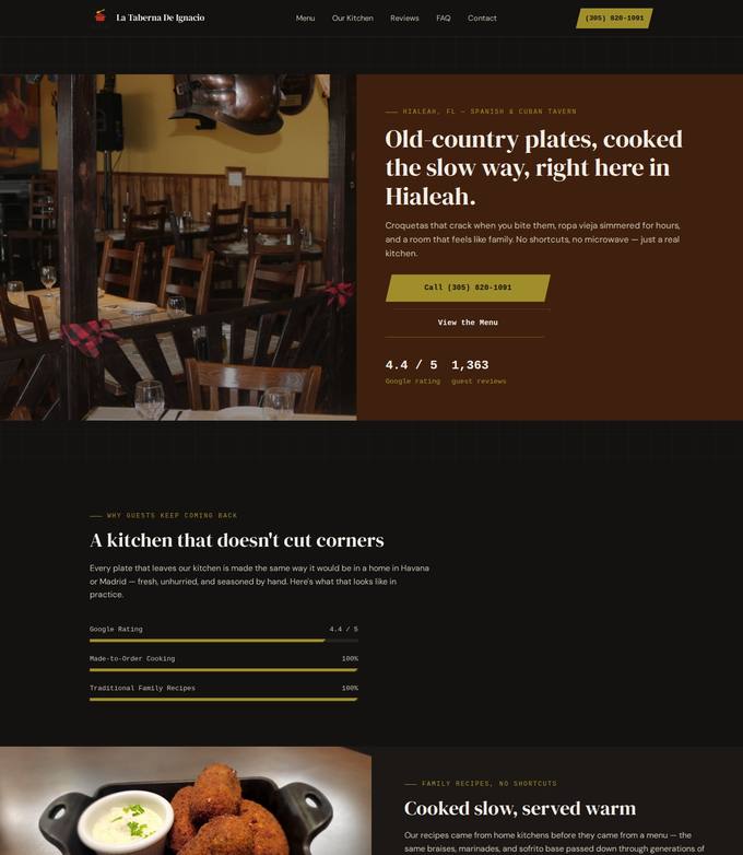 La Taberna De Ignacio-Hialeah website concept