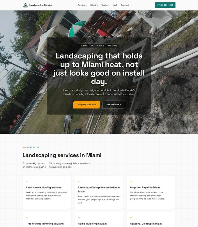 landscaping service website concept