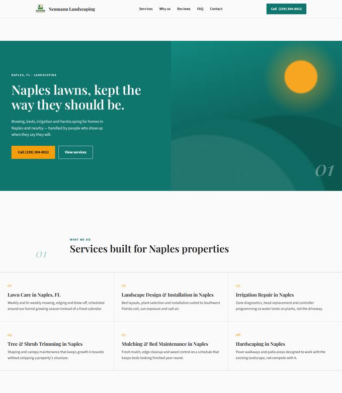 Neumann Landscaping LLC website concept