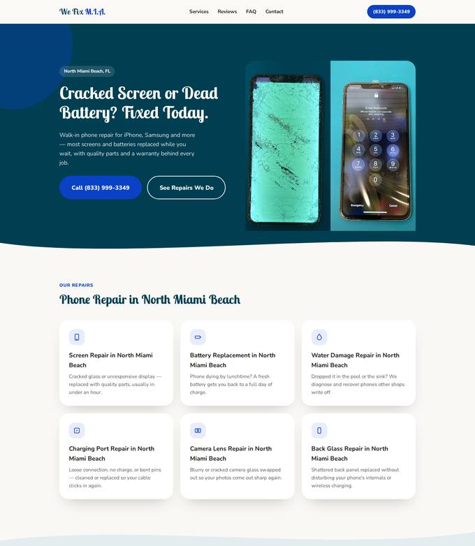 We Fix M.I.A. website concept
